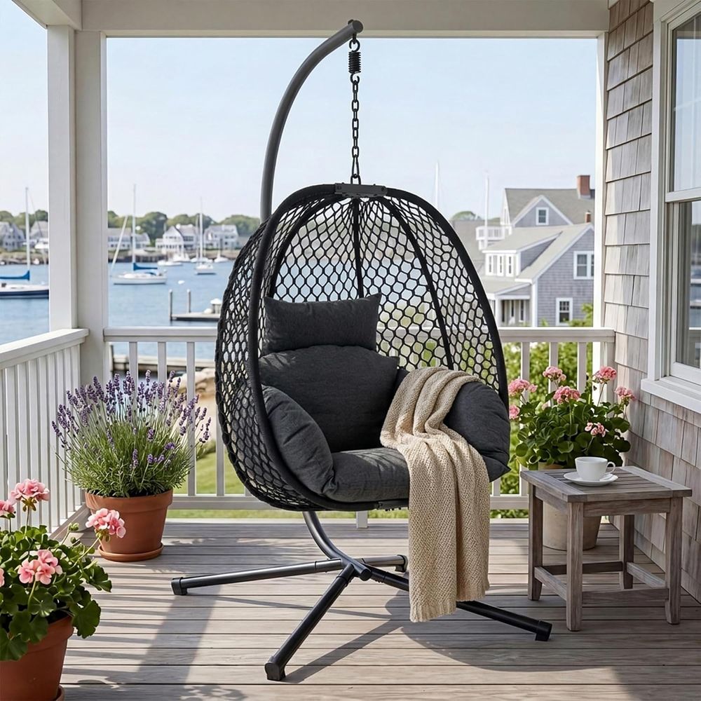 Hanging Egg Chair - Kursi Telur Gantung Outdoor dengan Penyangga,