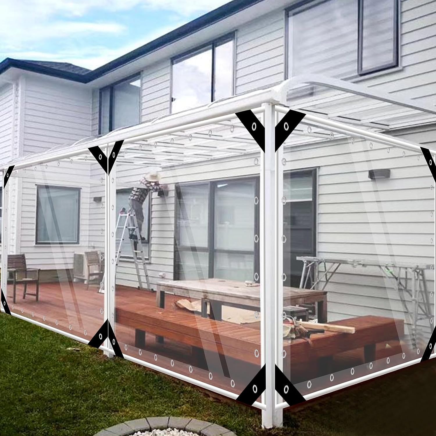 Outdoor Furniture Paint - Terpal transparan plastik PVC tahan air