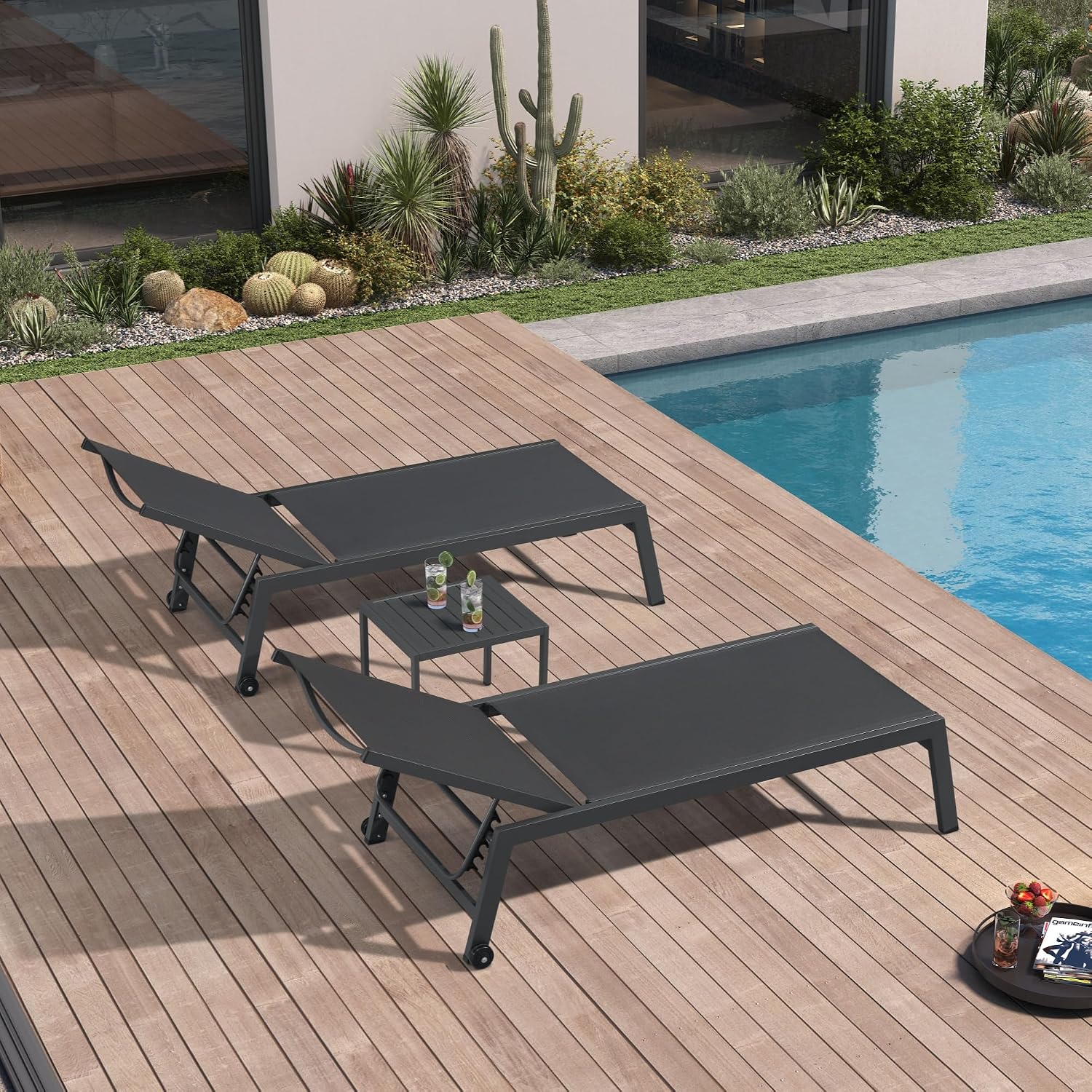 Outdoor Furniture Quick Dry - Kursi Santai Teras Lebar 2 Set