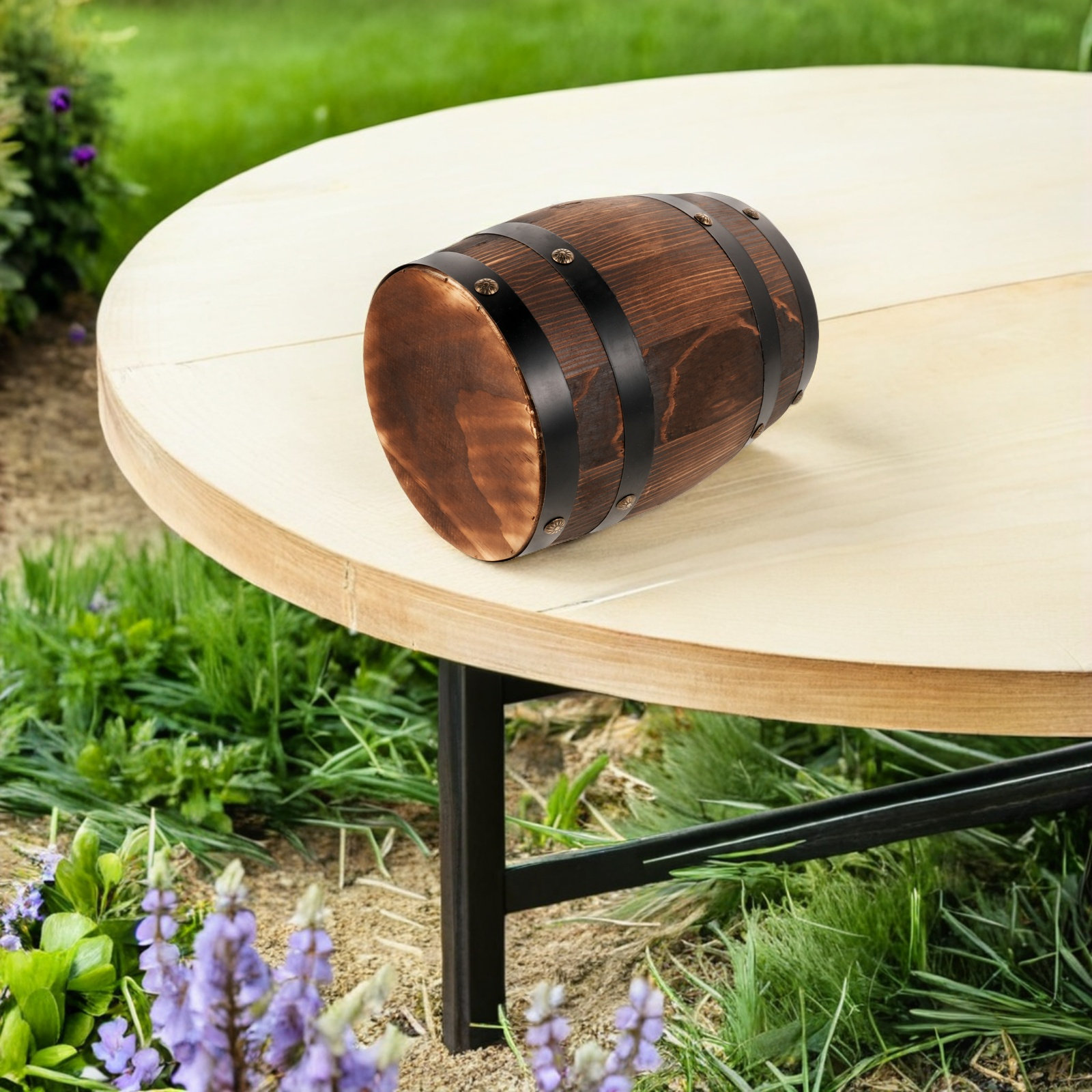 Outdoor Furniture Decor - Bangku Tong Kayu untuk Luar Ruangan,