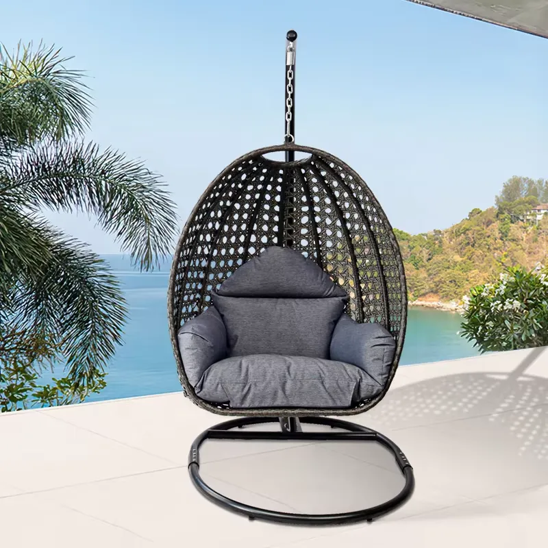 Kursi Gantung Rotan Bentuk Tel - Hanging Egg Chair ulasan dan harga