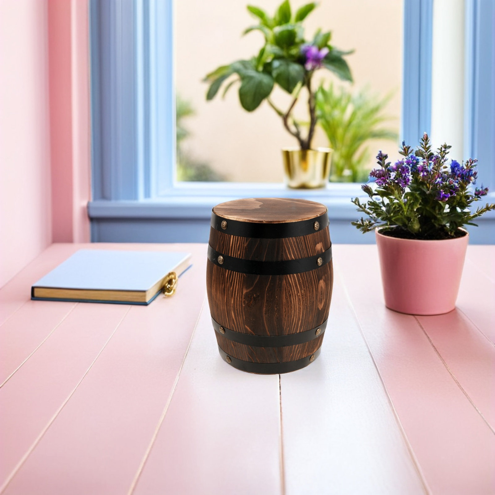 Bangku Tong Kayu untuk Luar Ru - Outdoor Furniture Decor ulasan dan harga