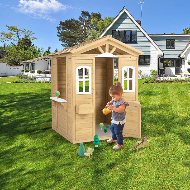 Rumah Mainan Kayu Solid Klasik - Outdoor Furniture Kids ulasan dan harga